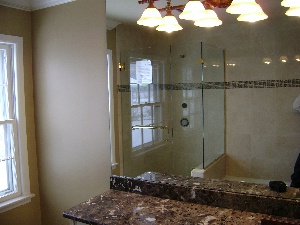 Custom mirror and shower door